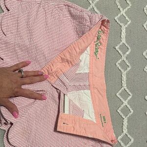 Lilly Pulitzer Pink and White Scalloped Short